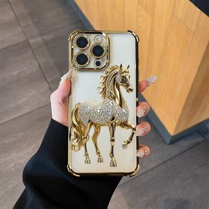 Elegant and Luxurious Golden Horse Soft Case