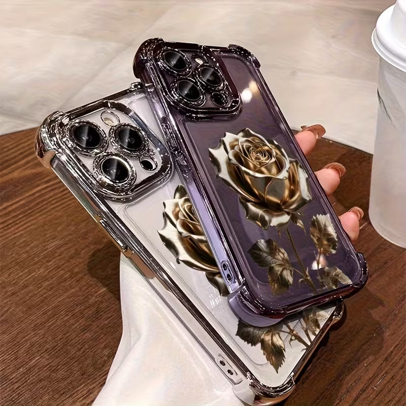 Golden Floral Design Phone Case