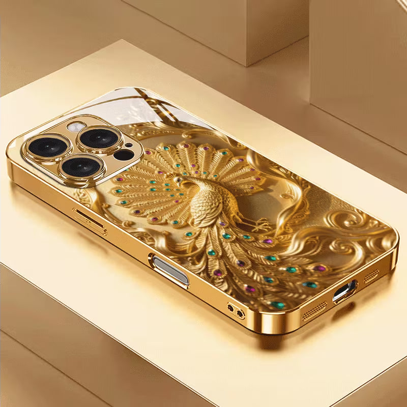 New Elegant and Luxurious Peacock Pattern Electroplated Glass