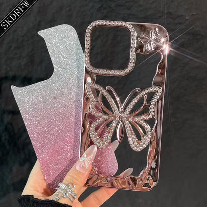 Butterfly Rhinestone Gradient Glitter