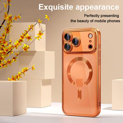 Luxury Plating Transparent Magnetic Wireless Charging Soft Phone Case