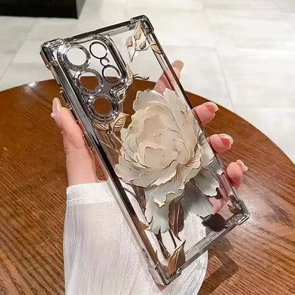 Golden Lotus Flower Plated Phone Case - Samsung