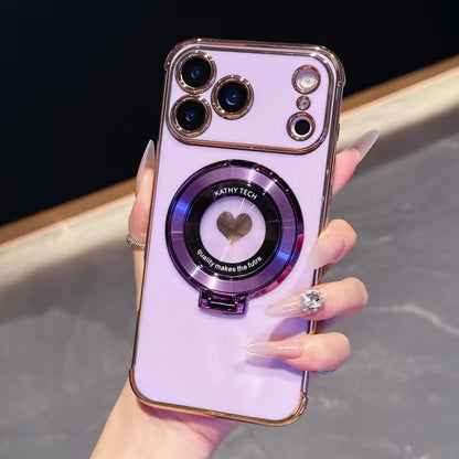 Electroplated Side Heart Stand CD Pattern Protective Case