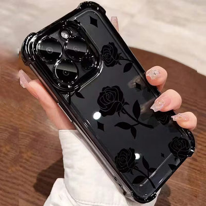 Black Rose Electroplated Transparent Design - Apple