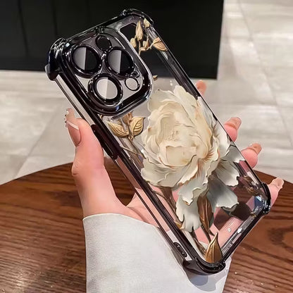 Golden Lotus Flower Plated Phone Case - Apple