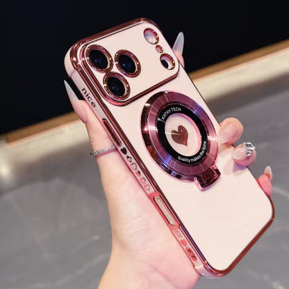 Electroplated Side Heart Stand CD Pattern Protective Case