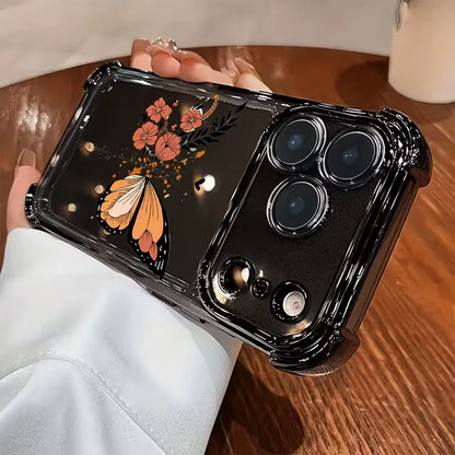 Floral & Butterfly Pattern Electroplated Transparent