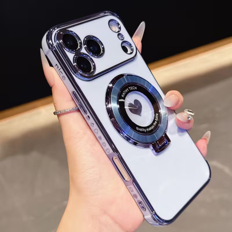 Electroplated Side Heart Stand CD Pattern Protective Case