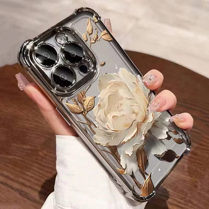 Golden Lotus Flower Plated Phone Case - Apple
