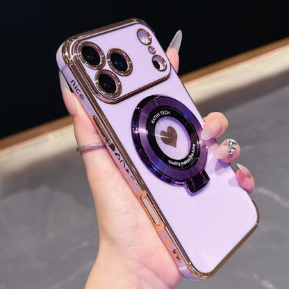 Electroplated Side Heart Stand CD Pattern Protective Case