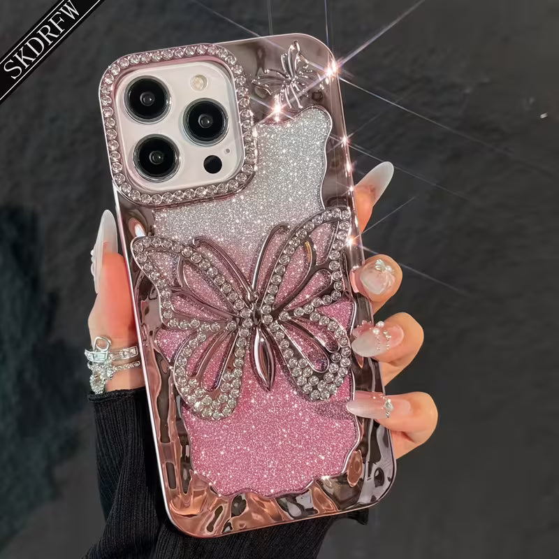 Butterfly Rhinestone Gradient Glitter