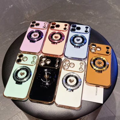 Electroplated Side Heart Stand CD Pattern Protective Case