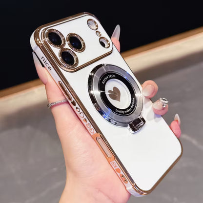 Electroplated Side Heart Stand CD Pattern Protective Case