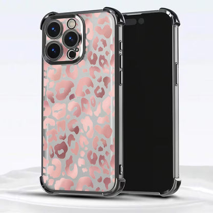 Transparent Phone Case with Gradient Leopard Design - Apple