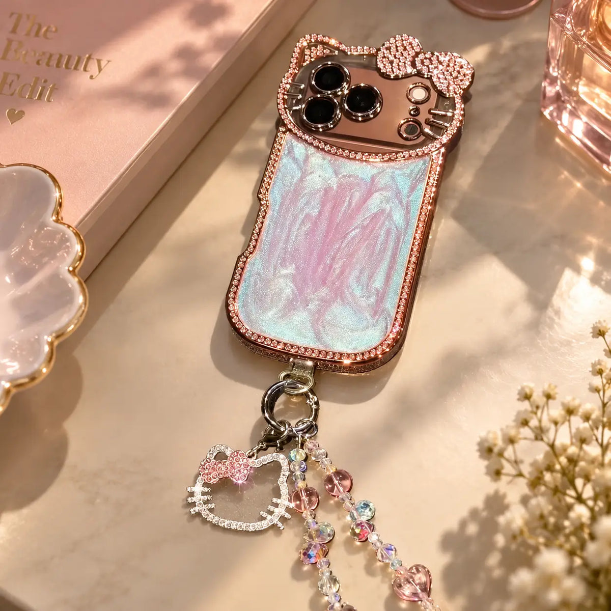 Fantasy Rhinestone Bow Kitty Sparkle Case