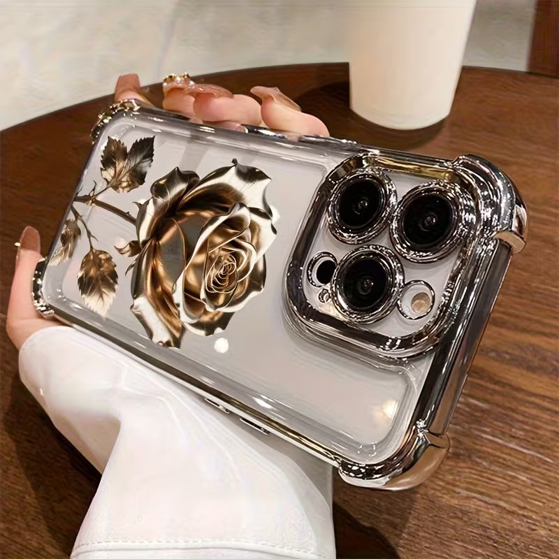 Golden Floral Design Phone Case