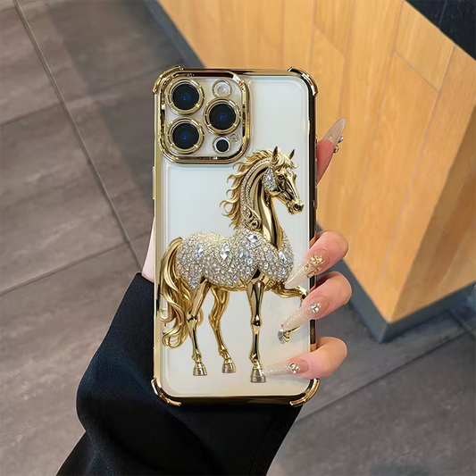 Elegant and Luxurious Golden Horse Soft Case