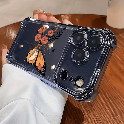 Floral & Butterfly Pattern Electroplated Transparent