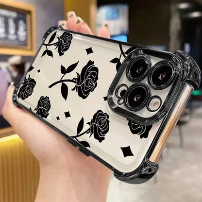 Black Rose Electroplated Transparent Design - Apple