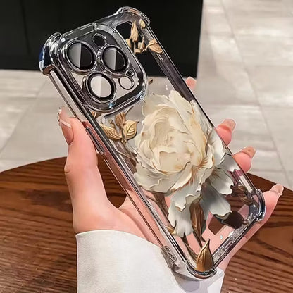 Golden Lotus Flower Plated Phone Case - Apple