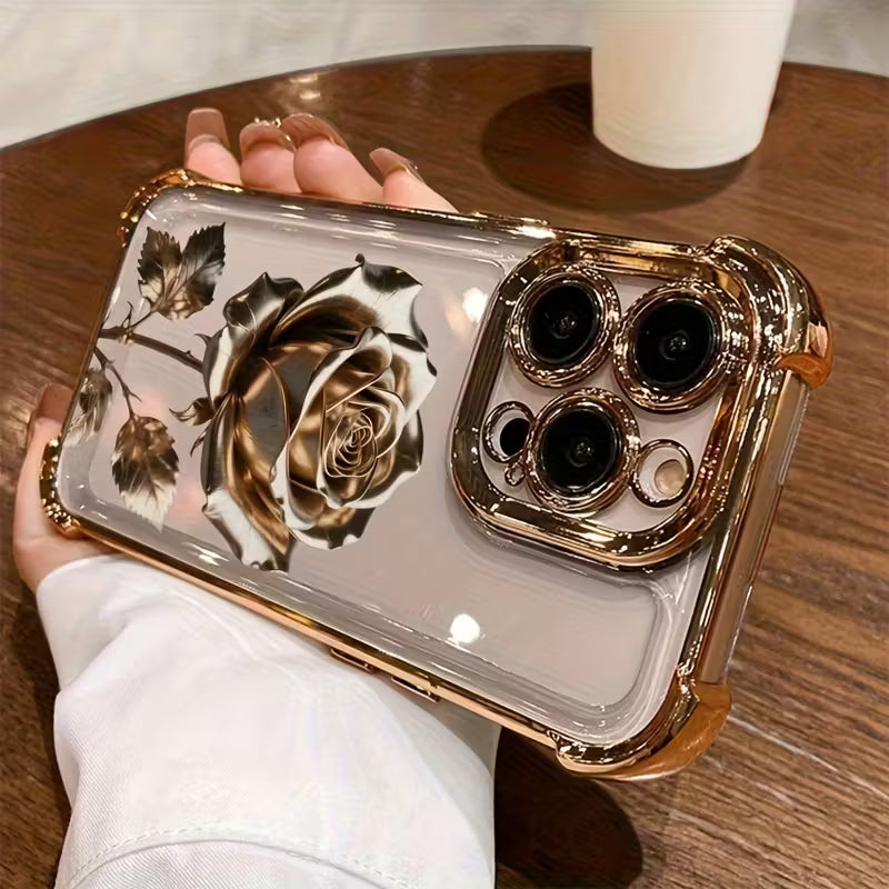 Golden Floral Design Phone Case