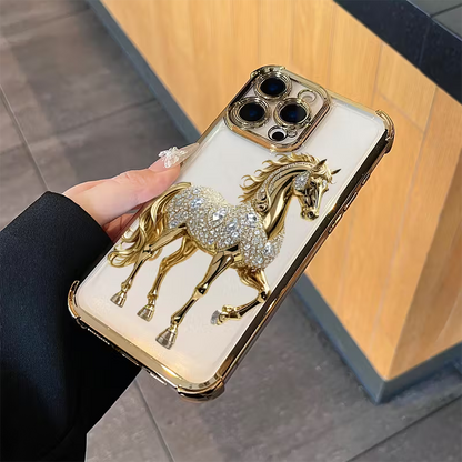 Elegant and Luxurious Golden Horse Soft Case