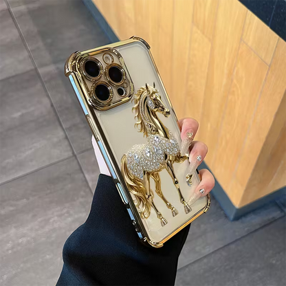 Elegant and Luxurious Golden Horse Soft Case