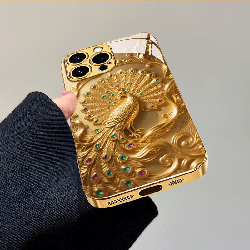 New Elegant and Luxurious Peacock Pattern Electroplated Glass