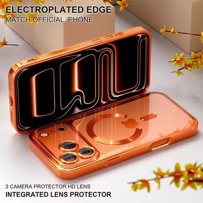 Luxury Plating Transparent Magnetic Wireless Charging Soft Phone Case