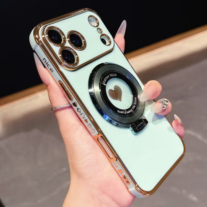 Electroplated Side Heart Stand CD Pattern Protective Case