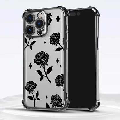 Black Rose Electroplated Transparent Design - Apple