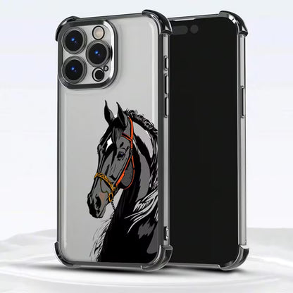 Dark Horse Design Transparent Phone Case - Apple