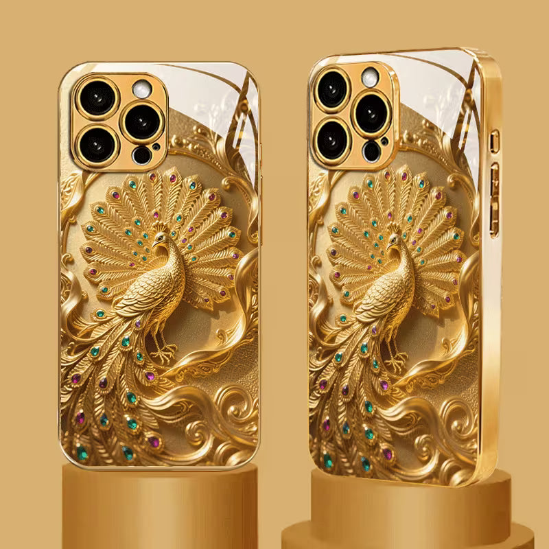 New Elegant and Luxurious Peacock Pattern Electroplated Glass