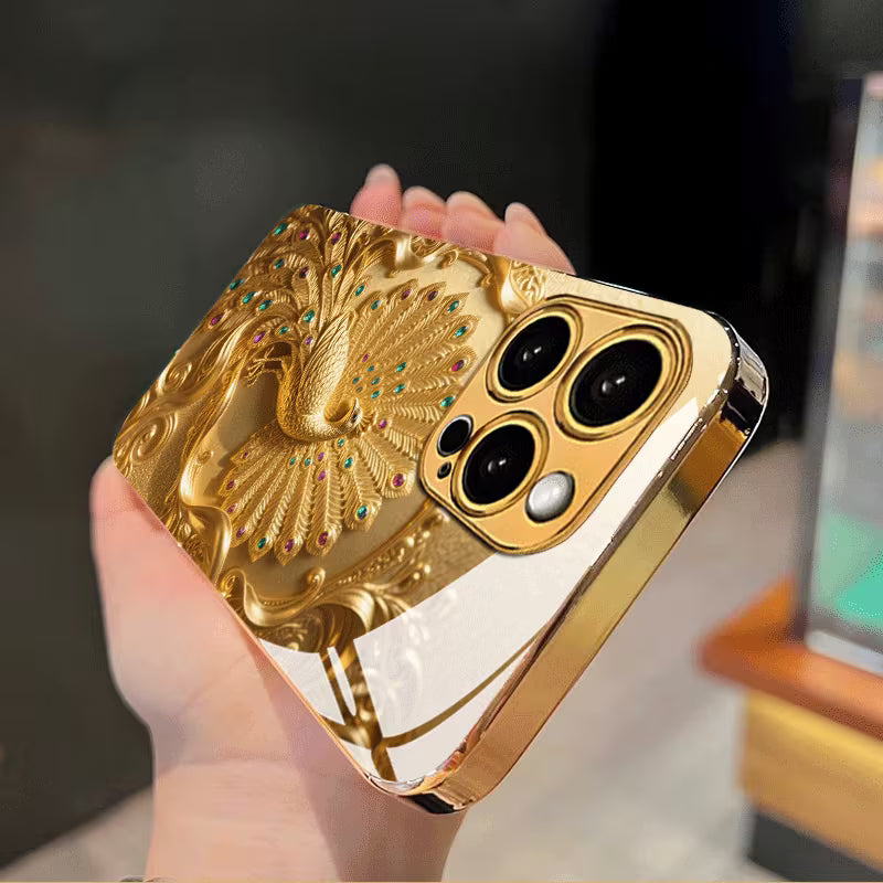 New Elegant and Luxurious Peacock Pattern Electroplated Glass