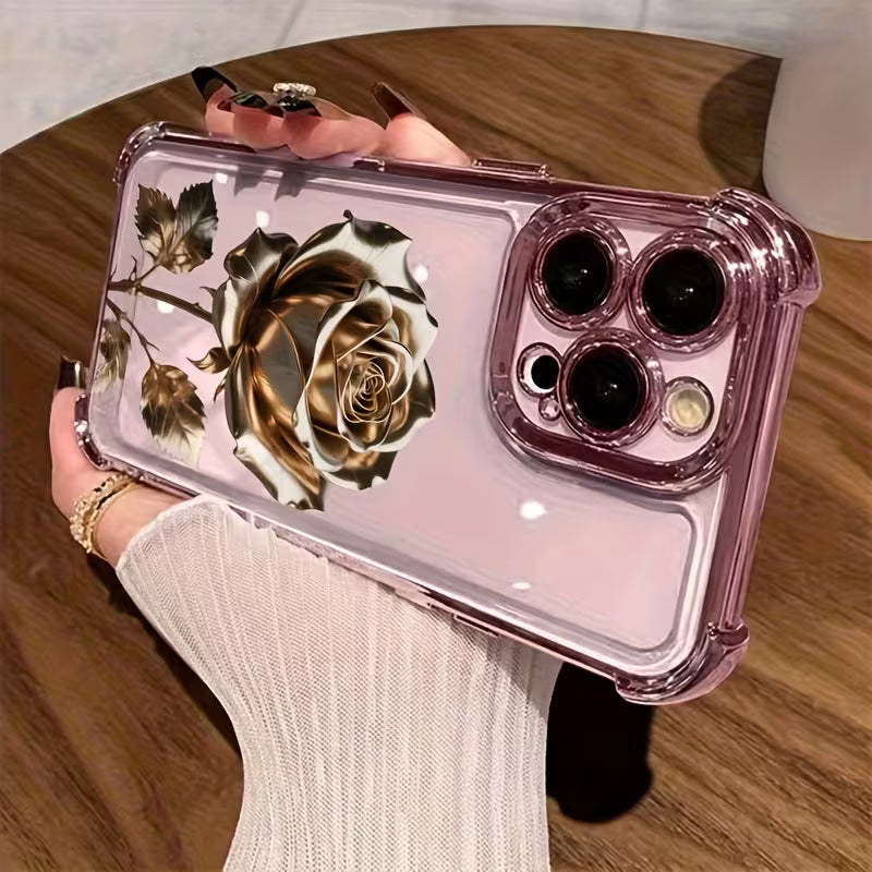 Golden Floral Design Phone Case